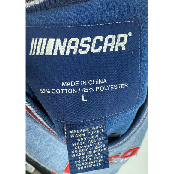 Nascar Daytona Sweatshirt Retro Applique Embroidered Crewneck Blue Soft Large - Picture 7 of 7